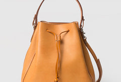 Handmade Leather handbag shoulder bag yellow brown for women leather shoulder bag