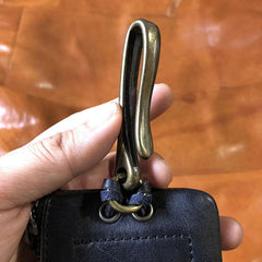 Handamde Genuine Leather Mens Cool Key Wallet Card Slim Wallet Key Holder Car Key Case for Men