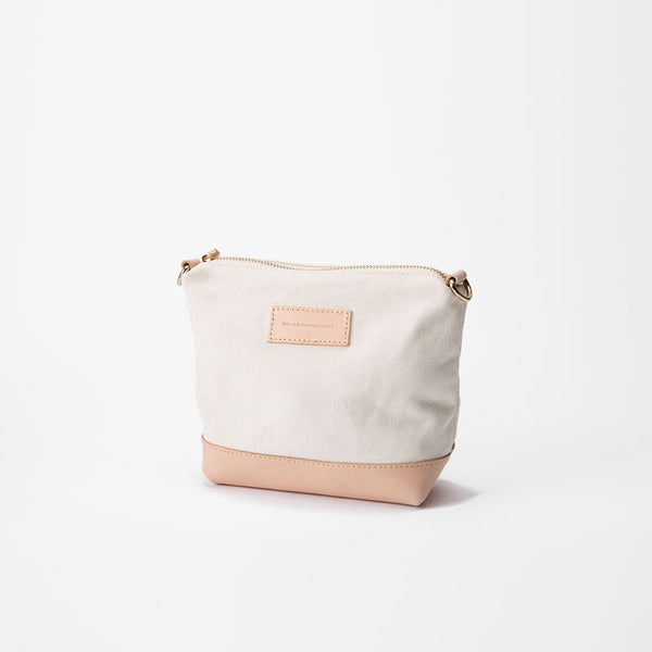 Fashion White Canvas Leather Women Makeup Pouch Canvas Shoulder Bag For Women RCLAB01051009