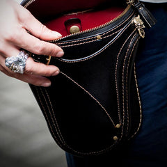 Leather Belt Pouches Mens Small Cases Waist Bag Hip Pack Belt Bag for Men