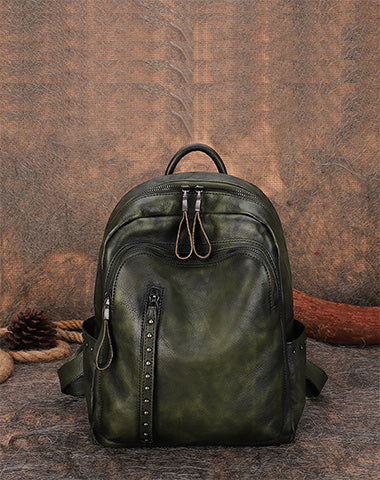 Amazon.com: BOSTANTEN Genuine Leather 15.6 inch Laptop Backpack Purse for  Women College Casual Backpack Travel Bag Daypack Green : Electronics