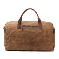 Mens Waxed Canvas Leather Weekender Bag Canvas Large Travel Bag for Men