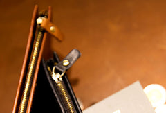 Genuine Leather Wallet Clutch Zip Cards Wallet Long Wallet Befold Wallet For Men Women - EverHandmade