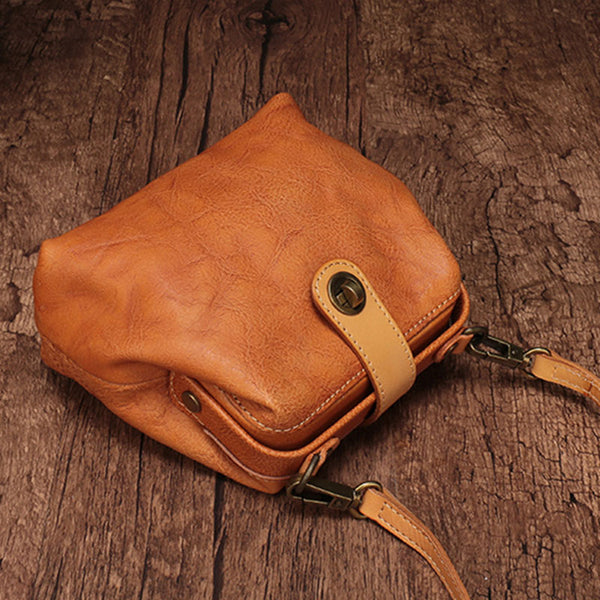 Vintage Leather Brown Womens Small Doctor Purse Shoulder Bag Crossbody Doctor Pu DDJ02251039