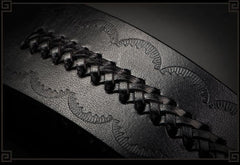 Handmade Black Mens Leather Belt Cool Leather Men Belt for Men