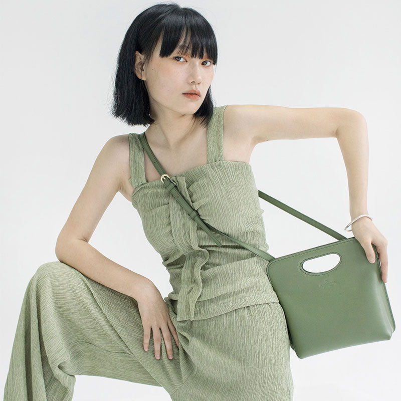 Cute Green Black Leather Womens Mini Crossbody Purse Shoulder Bag for Women