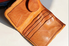 Handmade Genuine leather bifold billfold  purse wallet purse coin women - EverHandmade