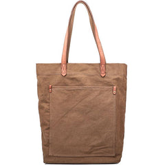 Khaki Vintage Canvas Men Womens Large Tote Bag Green Canvas Shoulder Tote Bag Shopper Tote For Men