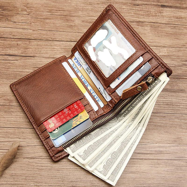 Simple Anti-Theft Leather Men's RFID billfold Wallet Multi-Card Wallet For Men FY00681014