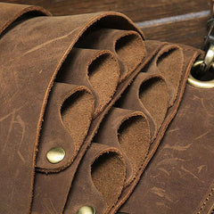 Cool Leather Mens Hairstylist Tool case barber pouch scissors case Belt Pouch Waist Bag