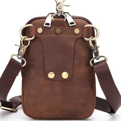 Cool Retro Mens Leather One Shoulder Backpack Chest Bag Sling Bags For Men
