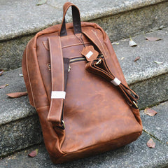 Vintage Leather Men's 13inch Computer Backpack Travel Backpack For Men