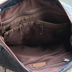 Vintage Blue Mens Casual Side Bag Messenger Bag Jean Blue Postman Bags Courier Bag For Men