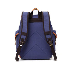 Navy Blue Canvas Mens Large 15'' Laptop Backpack College Backpack Travel Backpack for Men