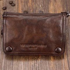 Genuine Leather Mens Chain Biker Wallet Cool Leather Wallet Small Wallets for Men