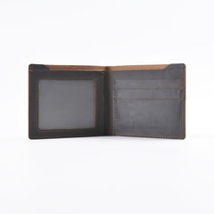 Vintage Mens Brown Leather's Bifold Small Wallet Black billfold Front Pocket Wallet For Men