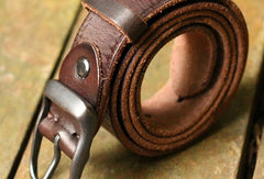 Genuine Leather Mens Leather Men Brown Black Belt for Men Cool Leather Belt - EverHandmade
