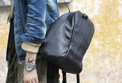 Handmade Leather backpack bag shoulder bag black women leather purse - EverHandmade