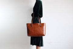 Brown Womens Leather Tote Purse Handbag Shoulder Bag Large Leather Shopper Bag for Women - EverHandmade
