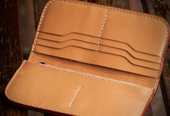Handmade leather Chinese Taranis biker wallet long wallet black leather men phone - EverHandmade