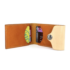 Unique Leather Mens Card Wallet Front Pocket Wallets Small Change Wallet for Men
