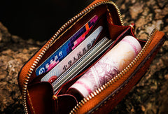 Handmade leather Mens Tibet Small biker chain wallet zipper billfold Chain Wallet for Men - EverHandmade