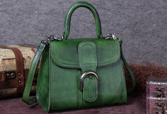 Genuine Leather Handbag Vintage Saddle Bag Shoulder Bag Crossbody Bag Purse For Women - EverHandmade
