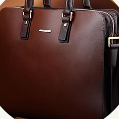 Leather Mens Briefcase Work Bag Business Bag Laptop Bag for men