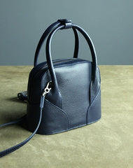 Small Womens Navy Leather Handbag Purse Leather Classic Blue Shoulder Bag Handbag Purse for Ladies