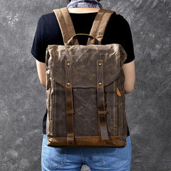 Waxed Canvas Leather Mens 15