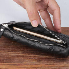 Handmade Leather Mens Cool Long Leather Wallet Bifold Clutch Wallet for Men