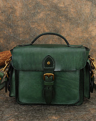 Handmade Tan Leather Womens Small Satchel Shoulder Bag School Handbag Crossbody Purses for Women