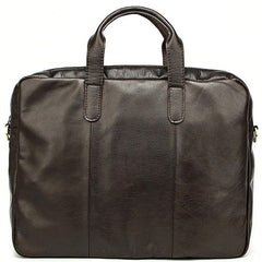 Vintage Coffee Mens Leather Briefcase Work Handbag - Card Slots Detail