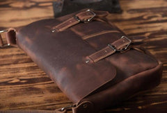 Handmade leather men Briefcase messenger vintage shoulder laptop bag vintage bag - EverHandmade