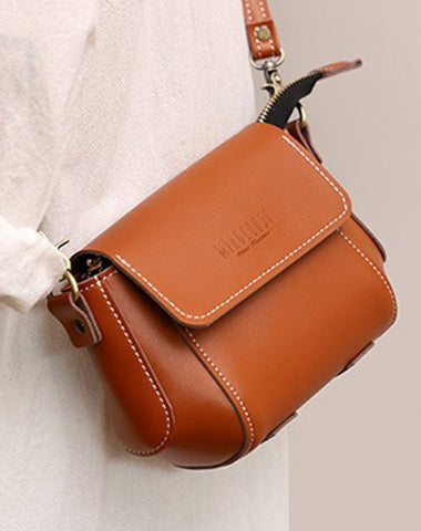 Brown LEATHER Small Cute Side Bag WOMEN SHOULDER BAG Small Crossbody Purse FOR WOMEN