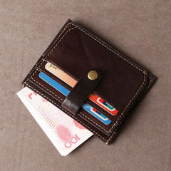 Leather Mens Cool Front Pocket Wallet Small Leather Wallet Men billfold Wallets  for Men