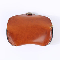 Handmade Mens Cool Brown Leather Glasses Case Glasses Box Glasses Holder Sunglasses Case for Men