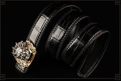 Handmade Black Leather Mens Belts Cool Leather Mens Belt for Men