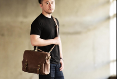 Handmade leather mens Briefcases Messenger bags Vintage Laptop Briefcases Business Briefcases - EverHandmade