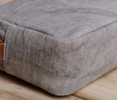 Cool Mens Canvas Leather Side Bag Gray Courier Bag Messenger Bag for Men