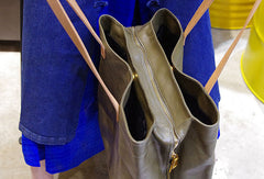 Handmade Genuine Leather Handbag Large Tote Bag Shopper Bag Shoulder Bag Purse For Women