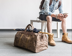 Canvas Mens Weekender Bag Travel Bag Duffle Bags Overnight Bag Holdall Bag for men