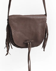 Stlyish WOMENs LEATHER Tassels Shoulder Bag Saddle Crossbody Purse With tassels