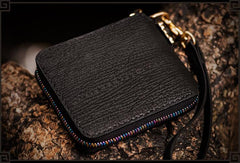 Handmade Leather Small Tooled Mens billfold Chain Wallet Cool Chain Wallet Biker Wallet for Men