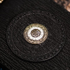 Handmade Leather Small Tooled Mens billfold Chain Wallet Cool Chain Wallet Biker Wallet for Men