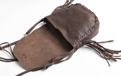 Stlyish WOMENs LEATHER Tassels Shoulder Bag Saddle Crossbody Purse With tassels