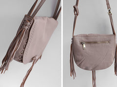 Stlyish WOMENs LEATHER Tassels Shoulder Bag Saddle Crossbody Purse With tassels