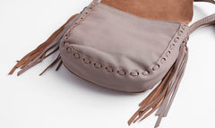 Stlyish WOMENs LEATHER Tassels Shoulder Bag Saddle Crossbody Purse With tassels