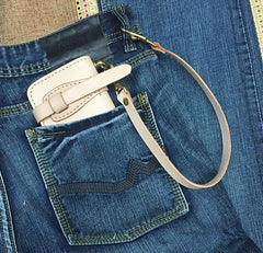 Handmade Leather Mens Biker Chain Wallet Cool Long Biker Wallet with Chain