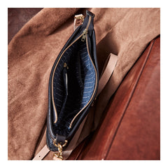 Casual Black Leather Mens 10'' Messenger Bag Brown Courier Bag Side Postman Bag For Men